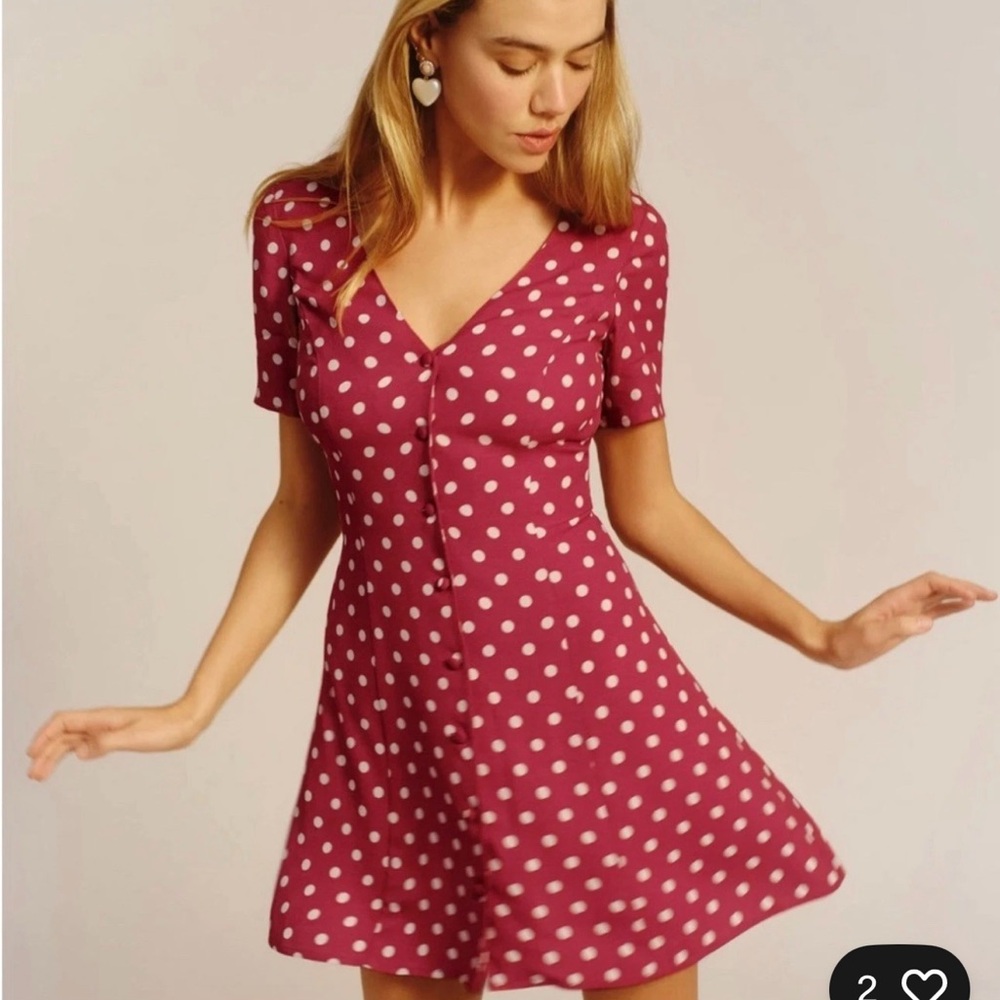 Reformation Hal dress in Campari size 4